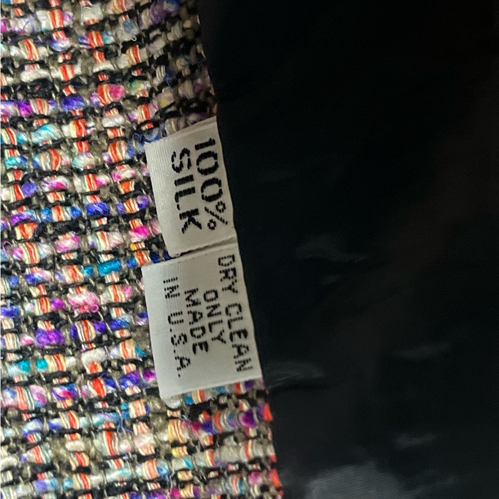AMBIANCE New York Vintage Tweed Silk Women’s Blazer Jacket multicolor size M - Picture 4 of 14